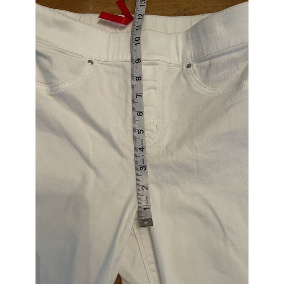 SPANX Jeans Women's S/P Pull On Skinny Distressed Raw Frayed Hem WHITE - Picture 4 of 7